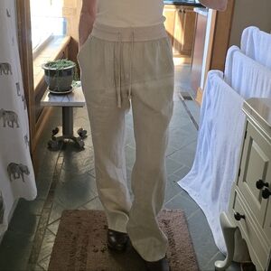 Elan Natural Linen Drawstring Pants
